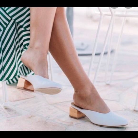 James Smith Shoes - James Smith Cafe society mule white wood leather 38